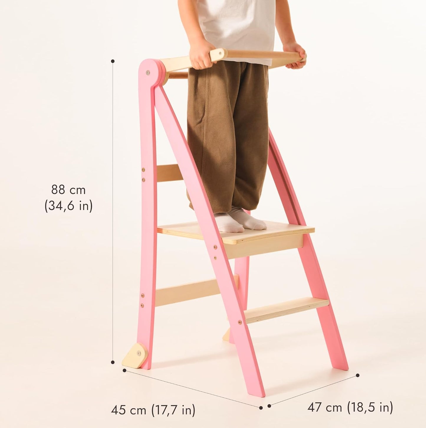 Faltbare Lernleiter für Kinder, Rosa Slim