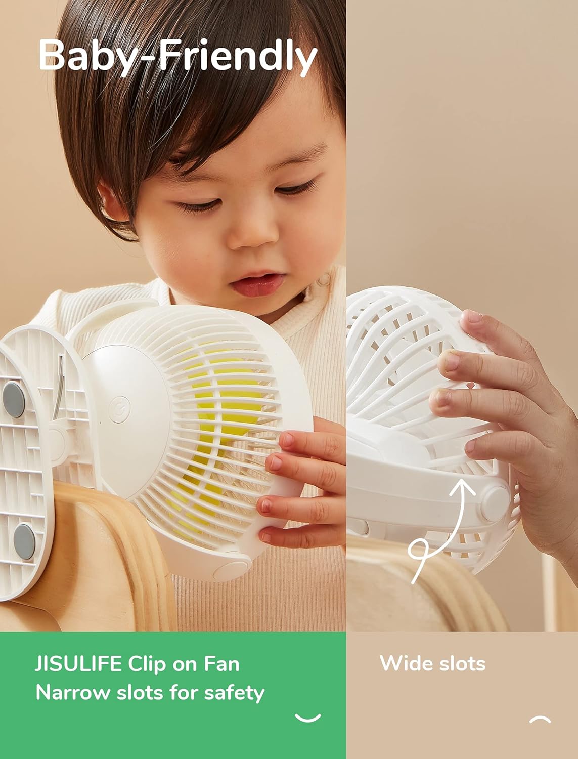 ‎Clip Fan Life1 Plus - Tischventilator mit Clip-Funktion, Milch Weiss