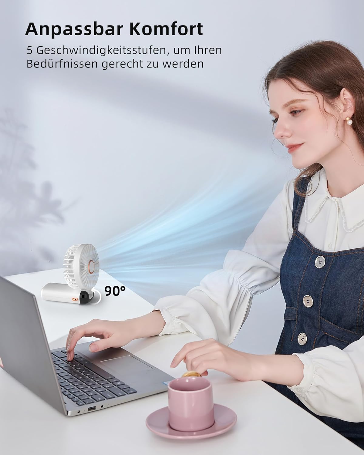 Tragbarer Mini-Handventilator, Weiß
