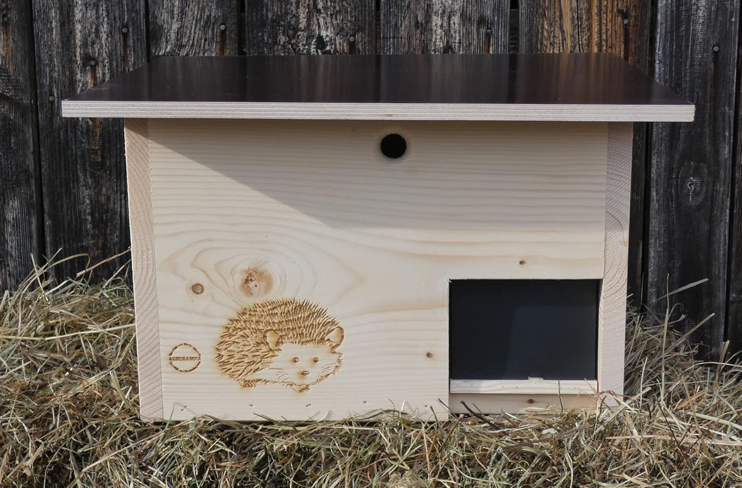 Igelhaus mit Rattenklappe und Boden, Igelhaus 3x von Hand Imprägniert