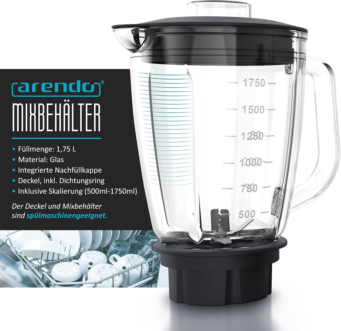 Standmixer mit Glasbehälter, A: Cool Grey