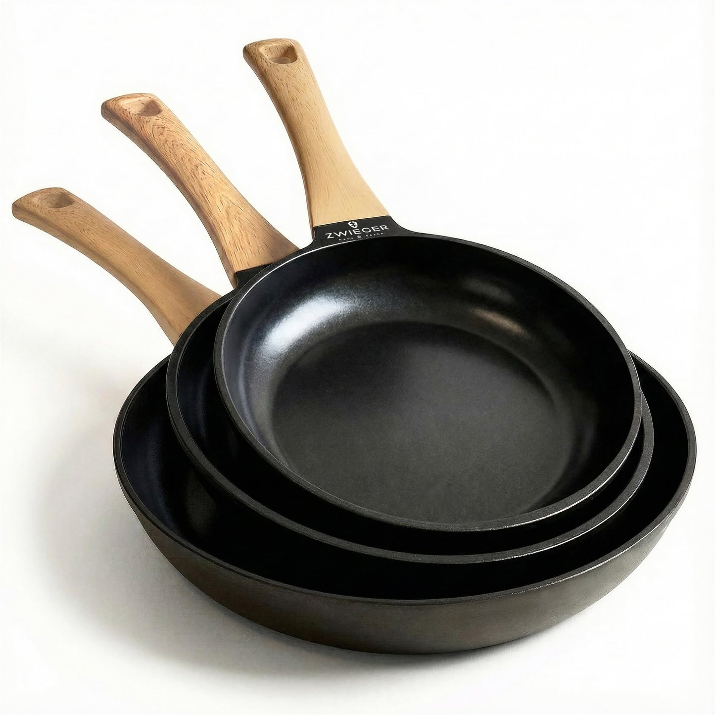 3-teiliges Pfannenset, Schwarz/Keramik 20, 24, 28 cm (ohne Deckel)
