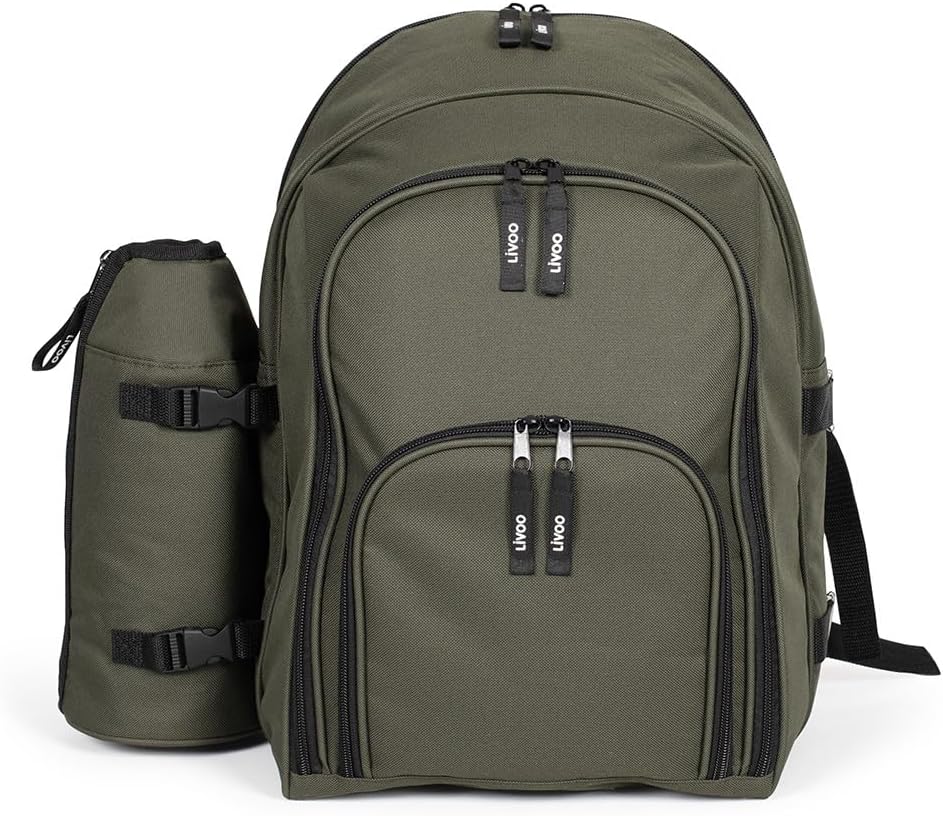 Picknick-Rucksack für 4 Personen (30-teilig), Grün