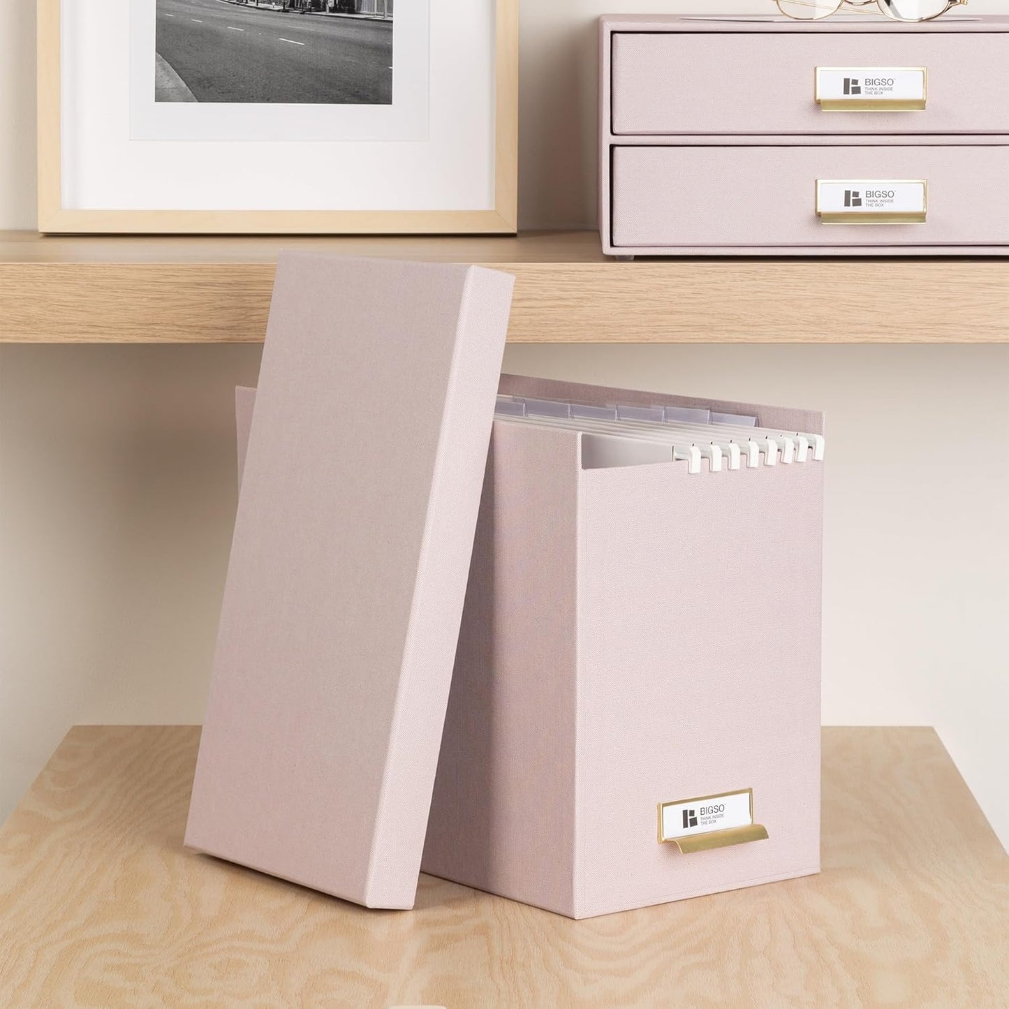 Hängeregisterbox Johan, Rosa 35 x 18.5 x 27 cm