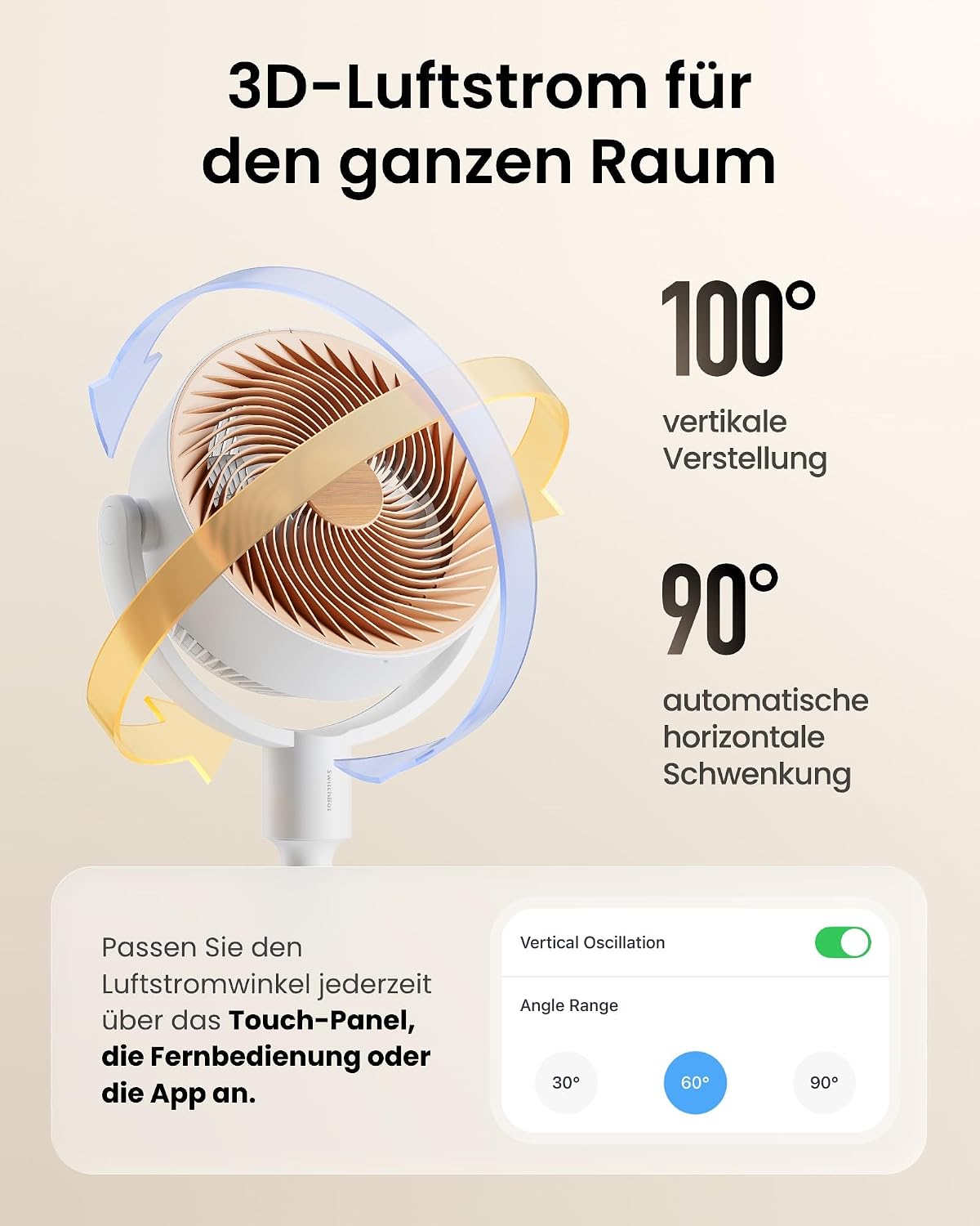Standventilator mit RGB-Beleuchtung, Fernbedienung