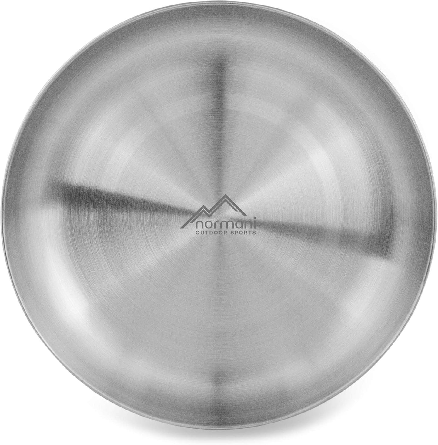 Outdoor Edelstahl-Teller (4er Set), 23 cm x 3 cm Silber 4