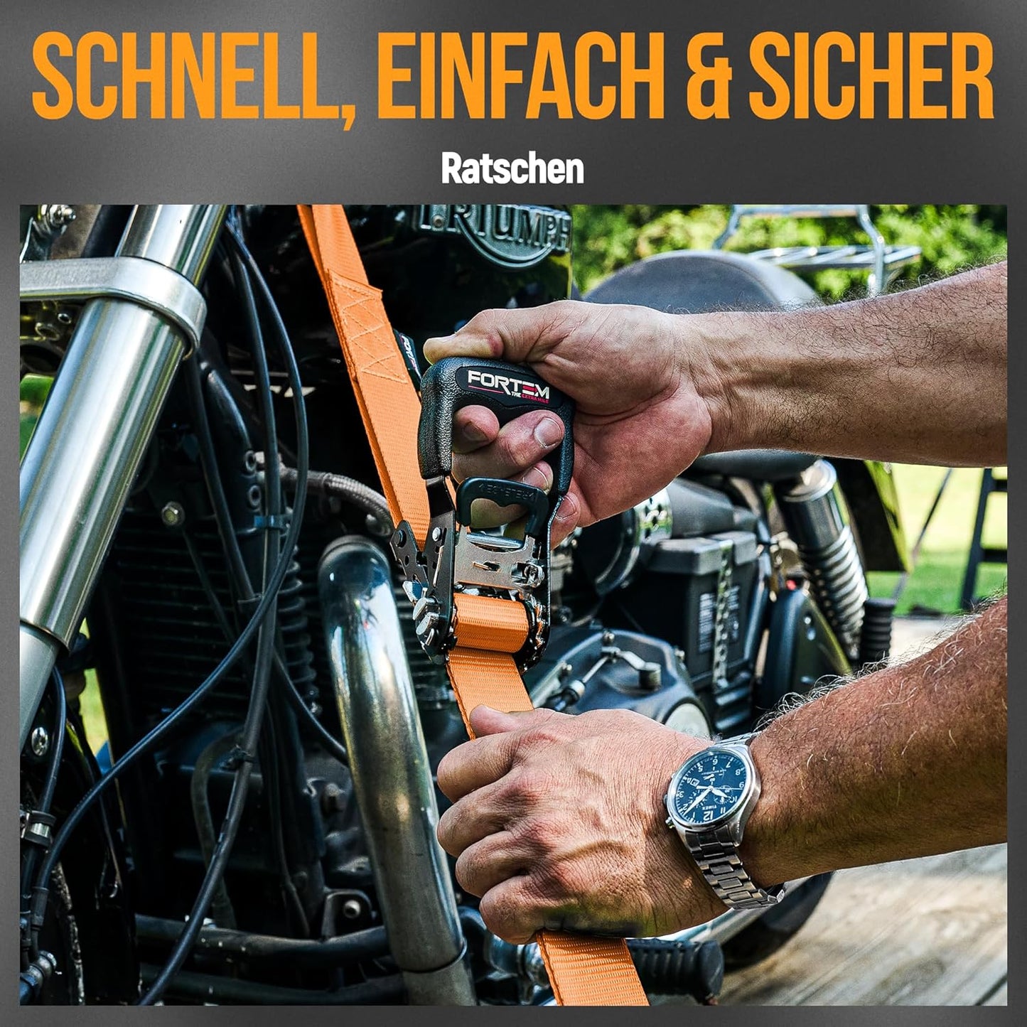 Spanngurte mit Ratsche Set, Orange 2362 kg