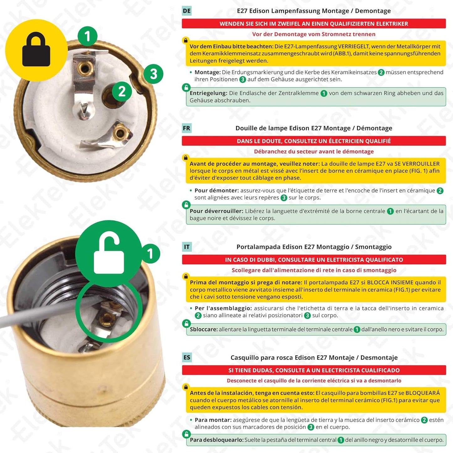 E27 Edison Lampenfassung für Vintage-Lampen, Chrom