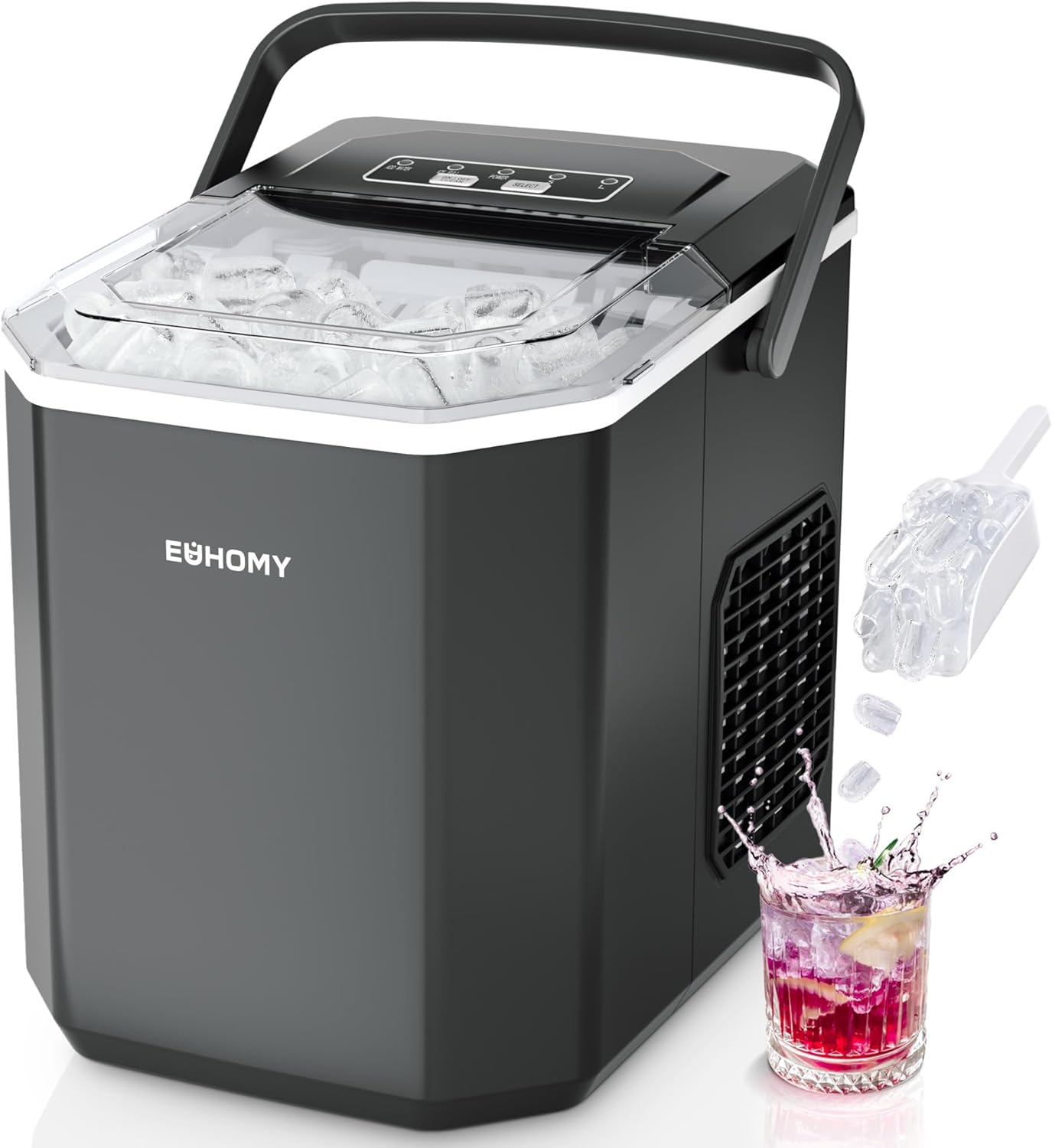 Eiswürfelmaschine, Schwarz-12kg