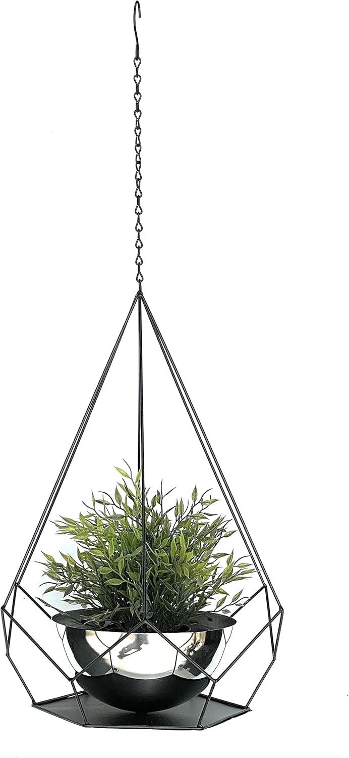 Metall-Blumenampel mit Topf