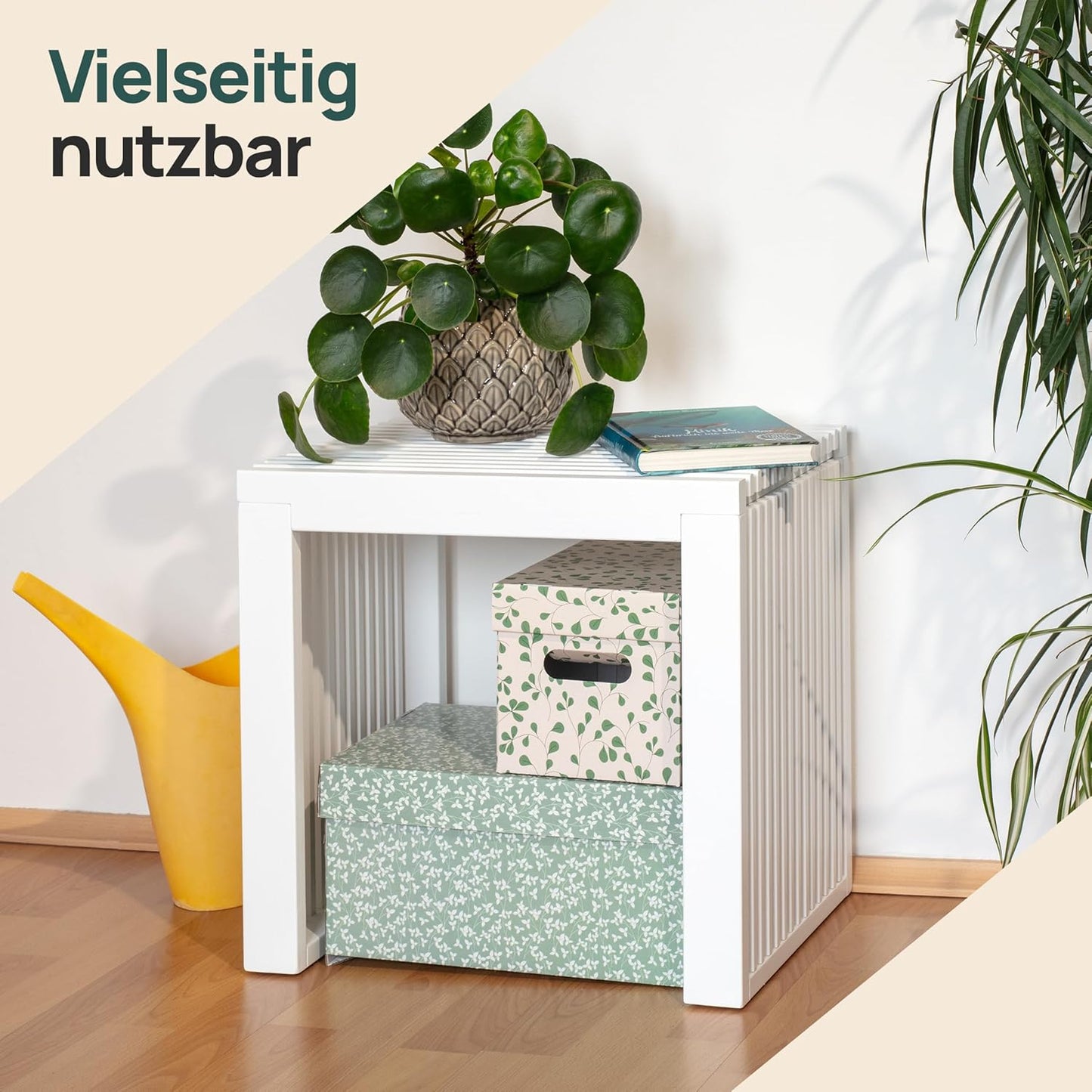 Hocker für Flur und Schlafzimmer, Weiss Kurz ohne Schuhablage