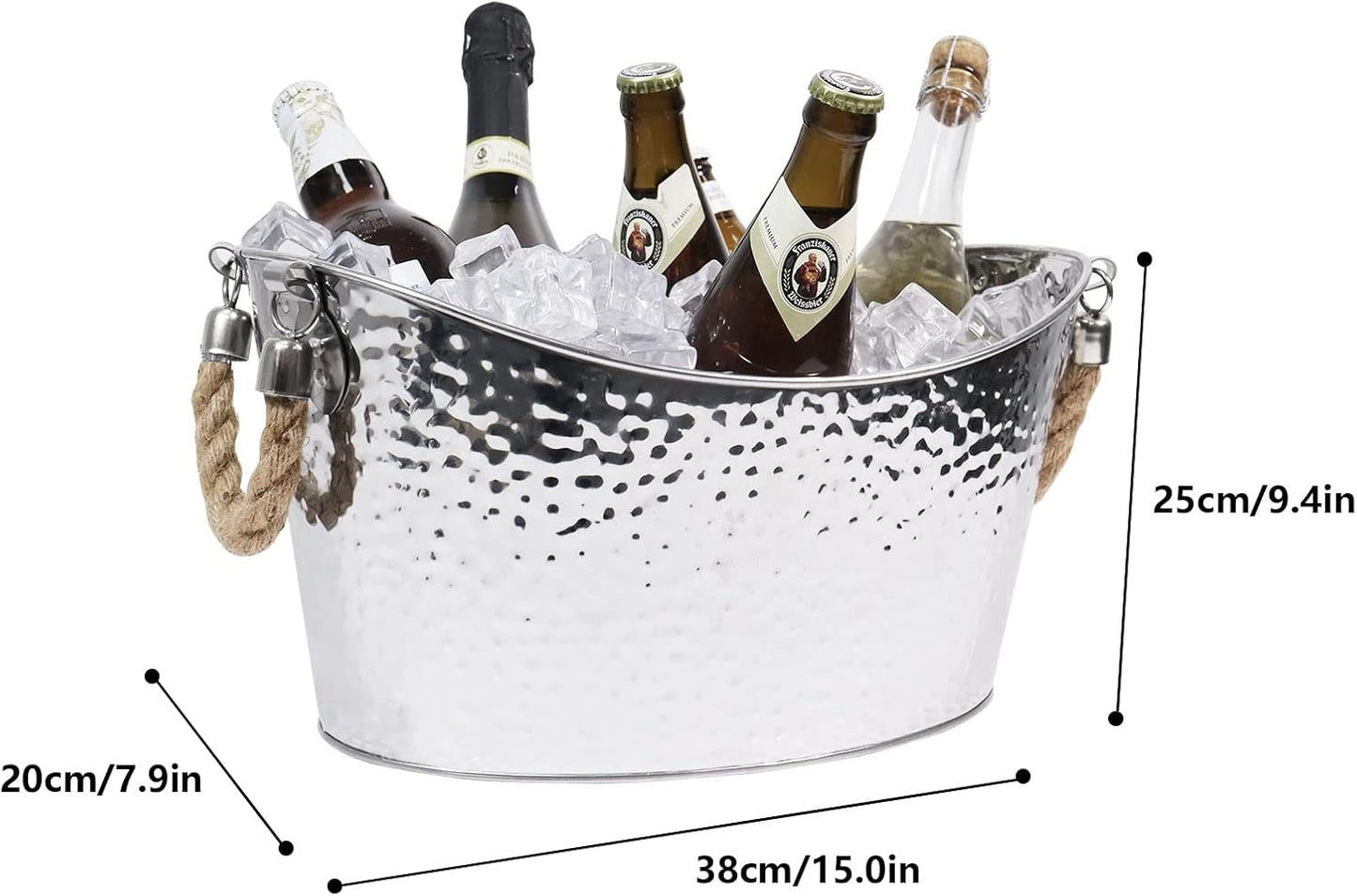 Getränkekühler mit Henkel, Silber01