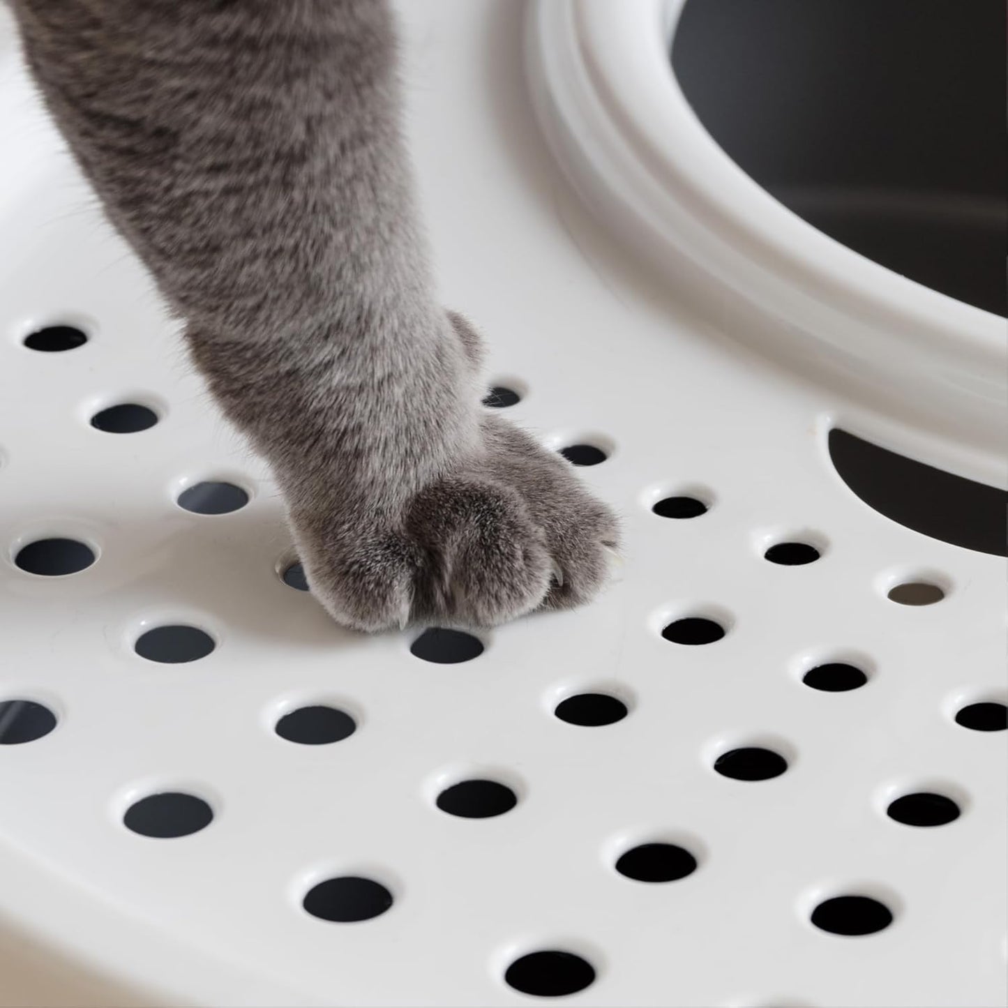 TECL-20 Katzentoilette geschlossen mit Schaufel, Grau Mittel