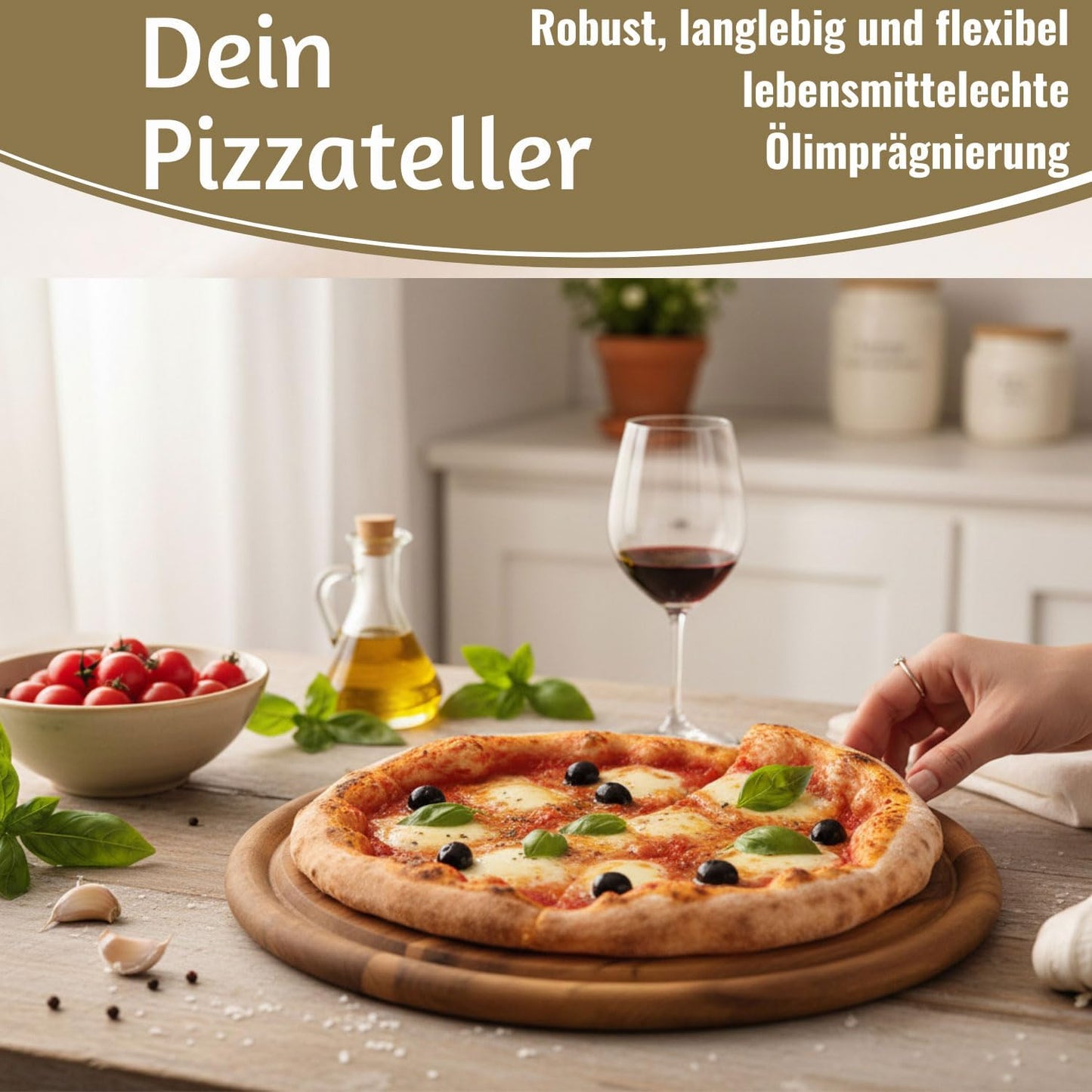 4er-Set Schneidebrett mit Saftrille, 4 Stück