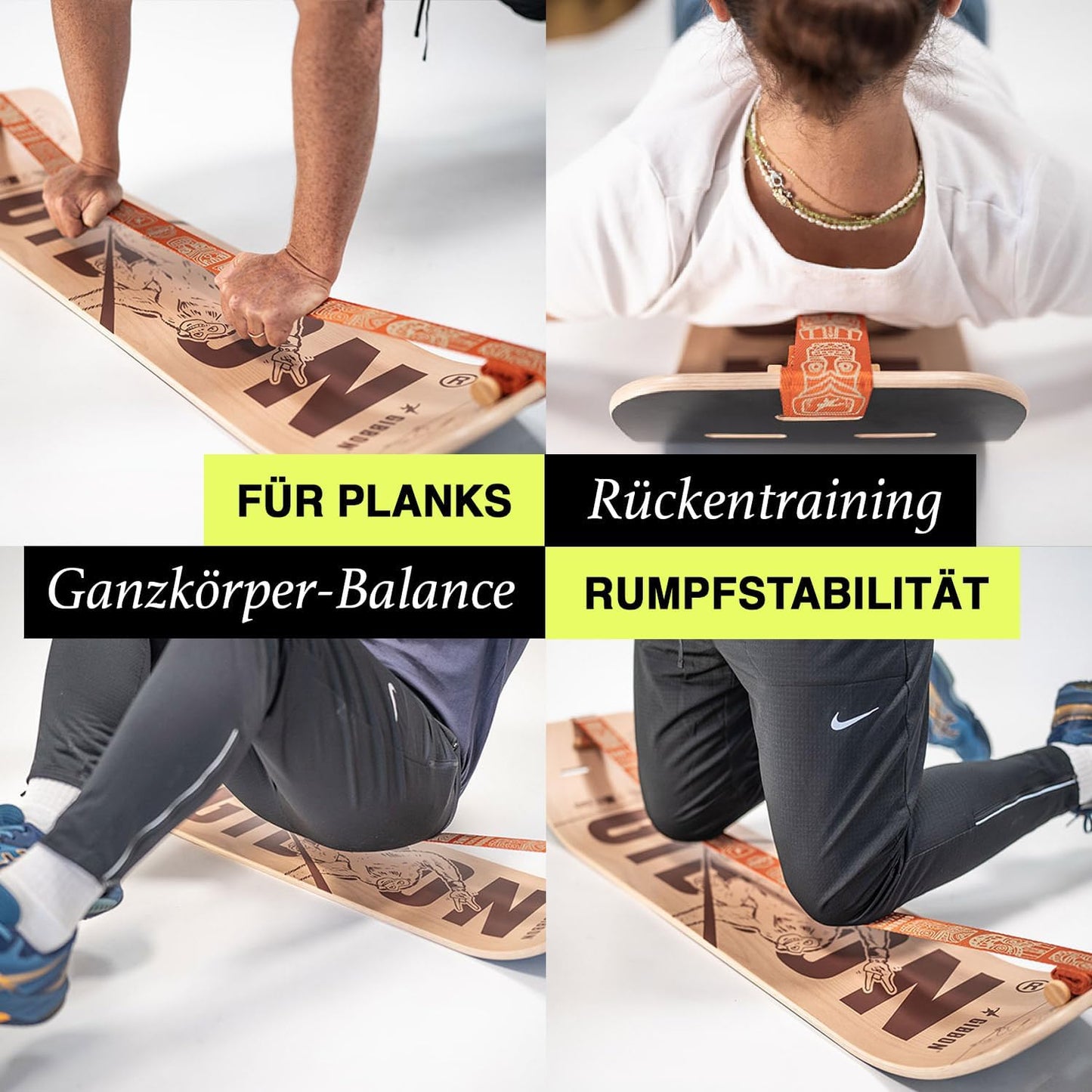 Gyboard Balance Board mit App-Unterstützung, Schwarz / Weiss