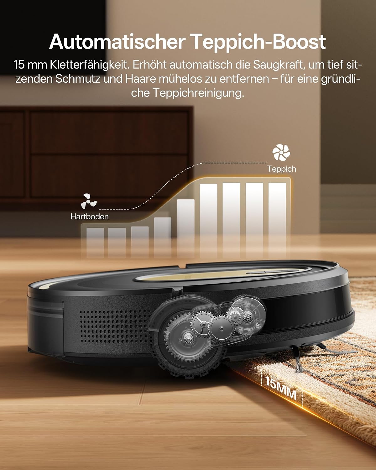 W8 Saugroboter mit Wischfunktion, Schwarzes Gold