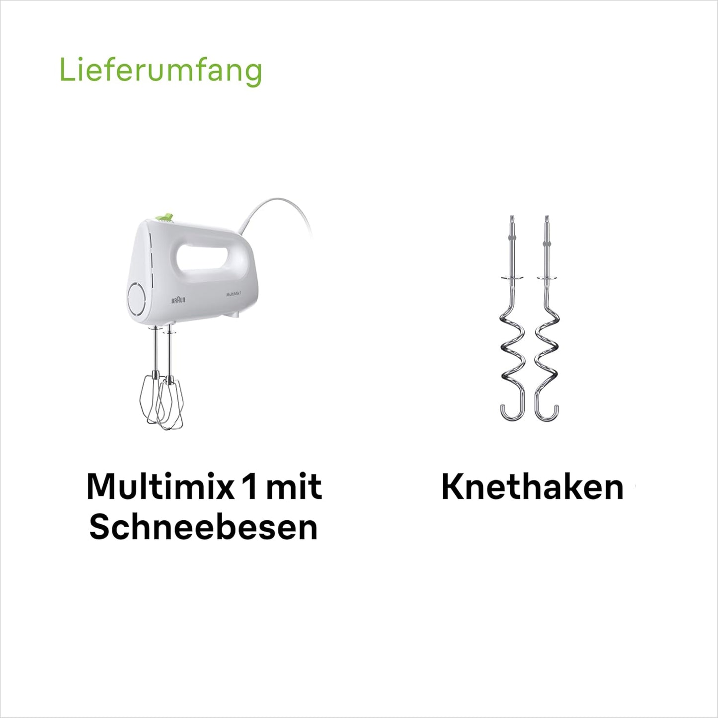 MultiMix 1 HM1110, Weiss MultiMix 1 - inkl. Schneebesen & Knethaken