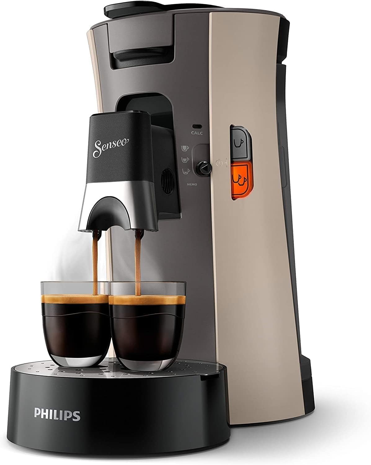 Kaffeepadmaschine mit Kaffeestärkewahl und Memo-Funktion, Beige ; 0.9L
