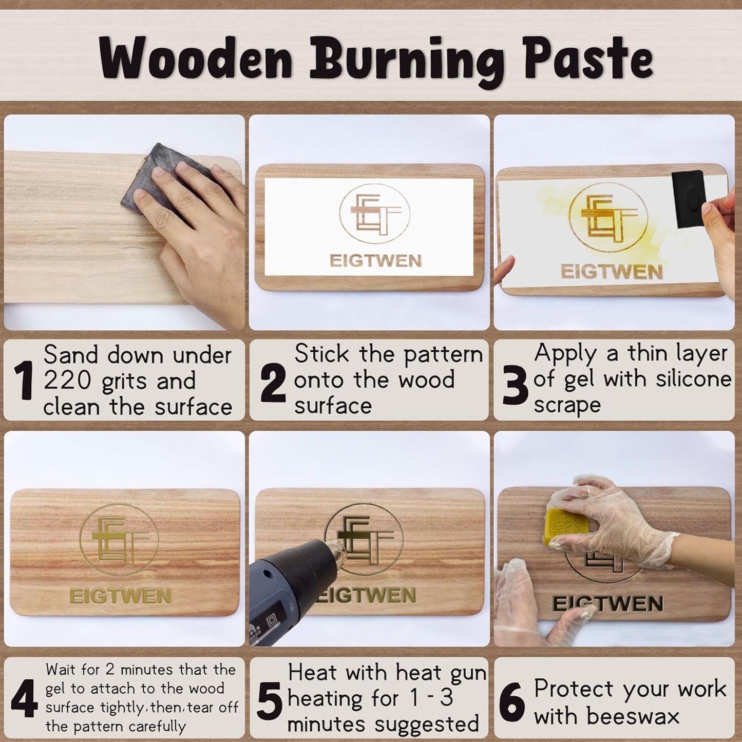 Holzbrennpaste-Set für präzise Brandmalerei