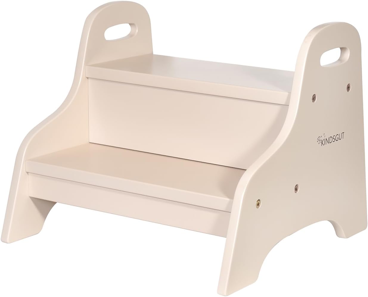 Holztritt-Hocker mit 2 Stufen, Sand