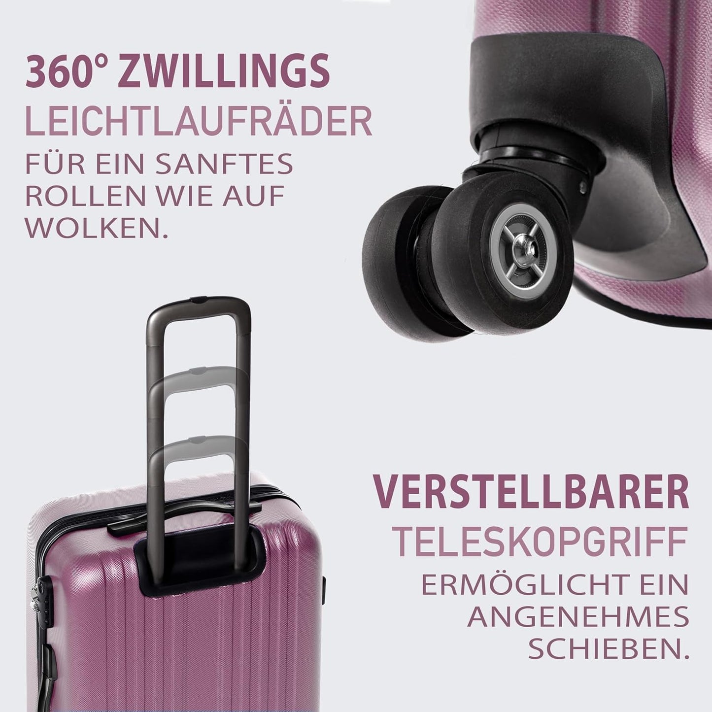 3-teiliges Hartschalenkoffer-Set "Toulouse", 3er Set English Rose