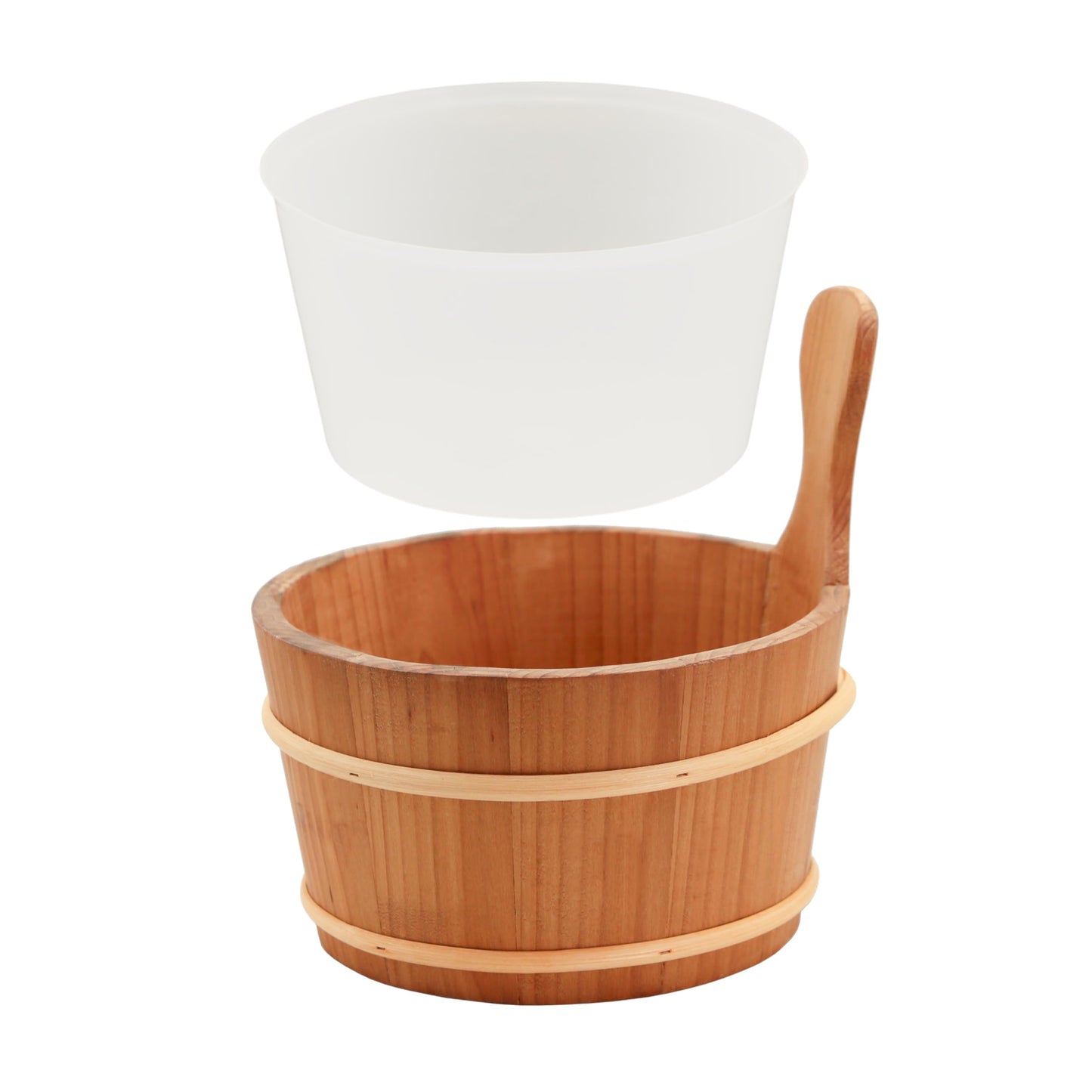 Saunakübel aus Thermo-Espe mit Kunststoffeinsatz, 4L Thermo-Espe