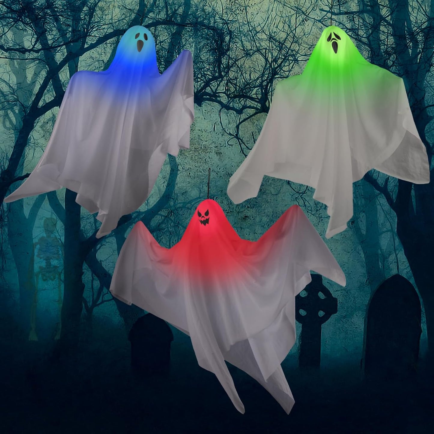 Halloween Hängende Geister-Deko (3 Stück, 67CM)