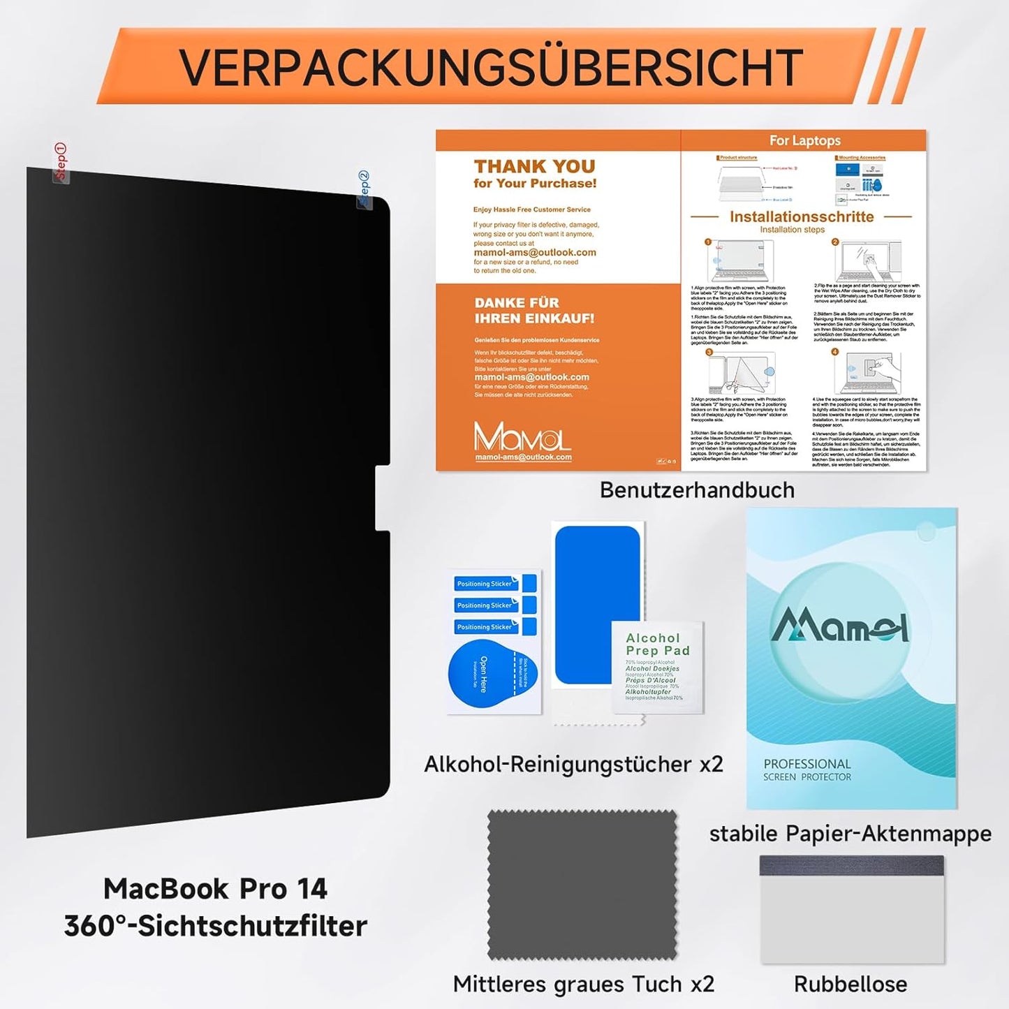 360° Sichtschutzfolie für MacBook Pro & Air, Macbook Pro 13 Zoll