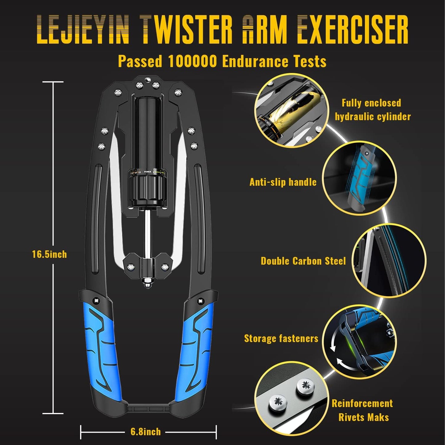 Verstellbarer Power Twister Brusttrainer 10-200kg, Blau
