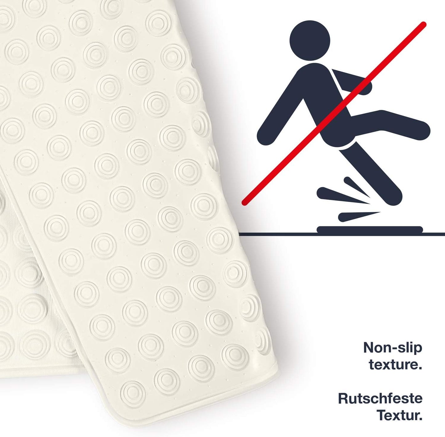 Rutschfeste Duschmatte, 60x60 cm, 60 x 60 cm Creme