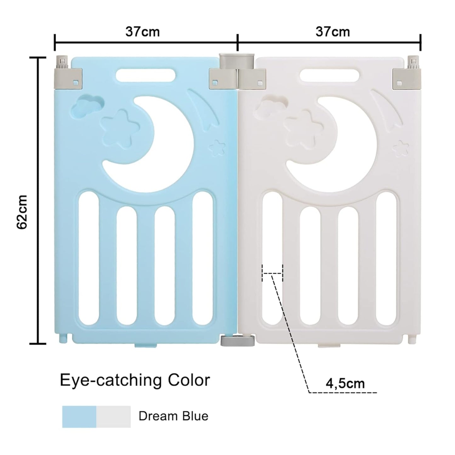 Laufstall Baby 2 Paneele, Blau 37x62 cm (2 panels)