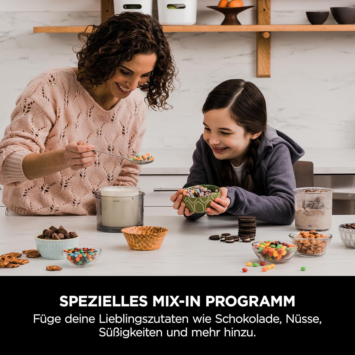 Creami Dessertmaschine mit 7 Programmen, Schwarz/Silber