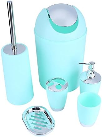 6-teiliges Badezimmer Zubehör Set, Hellblau