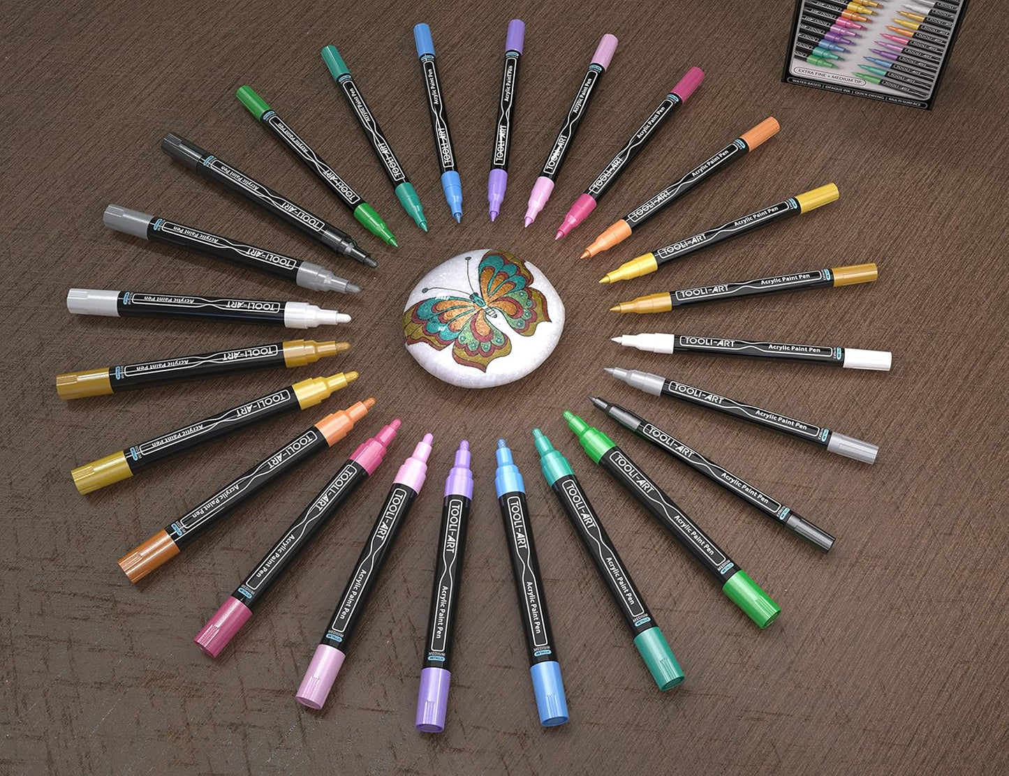 Acrylstifte-Set für Steinmalerei, Metallisch, METALLISCH