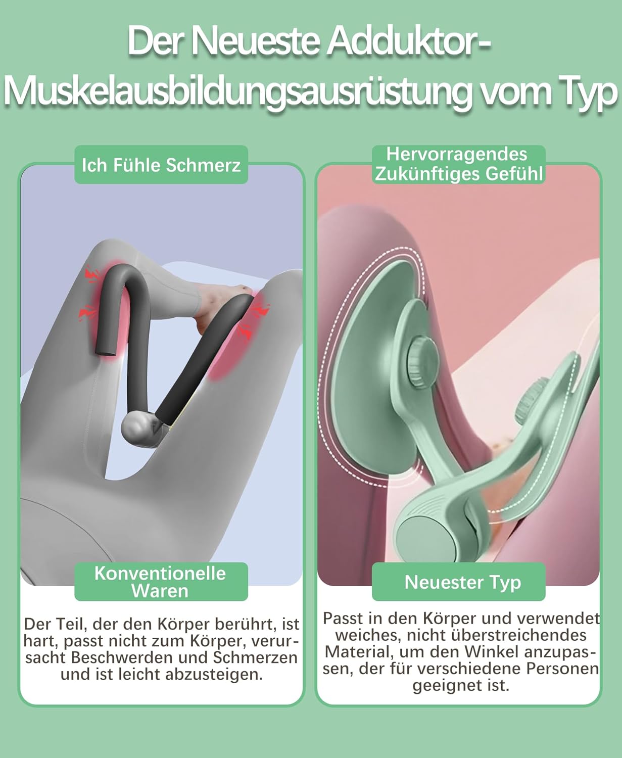 Oberschenkel- und Beckenbodentrainer, Grün 16 KG