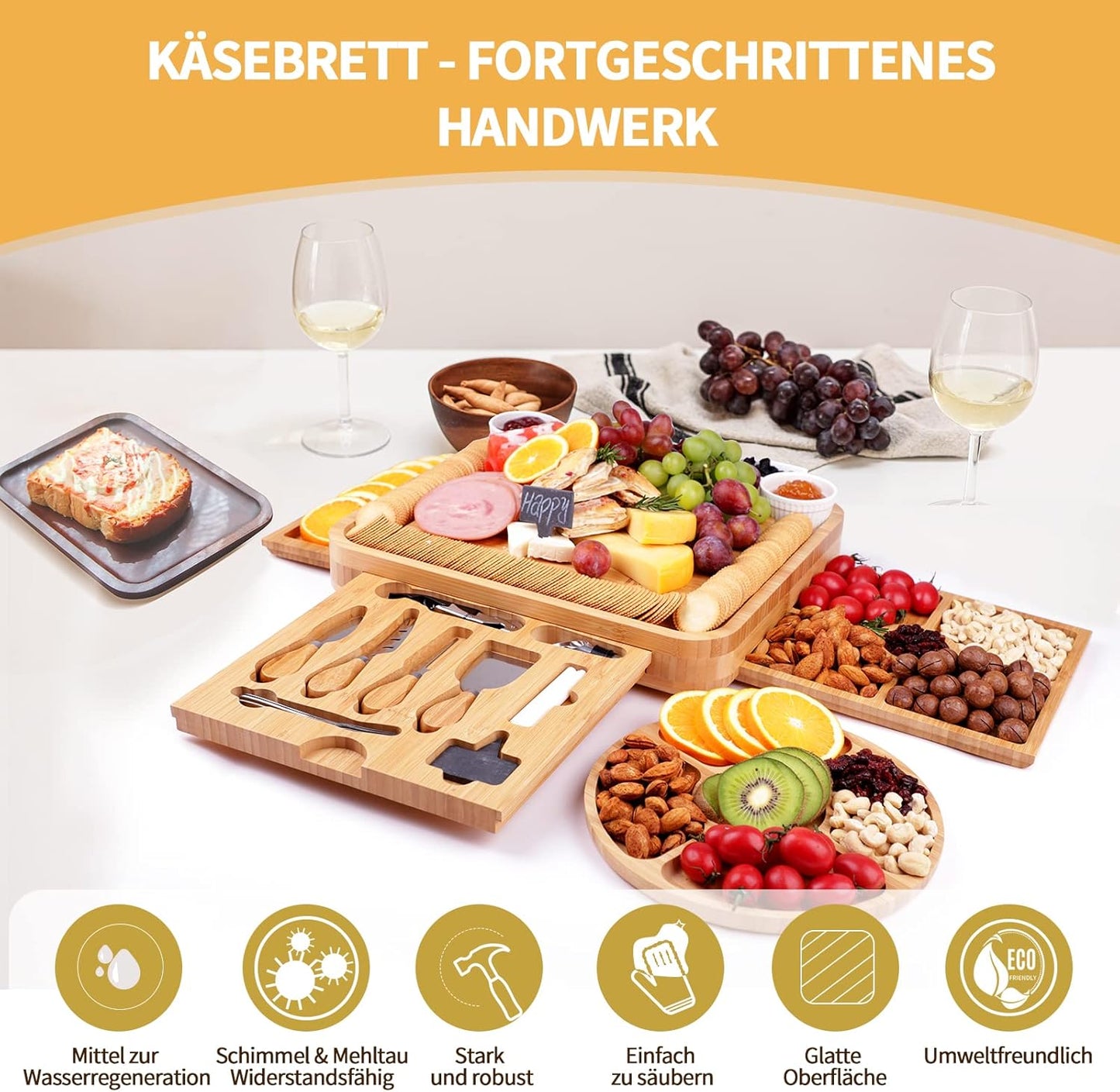 Käsebrett mit Messer-Set
