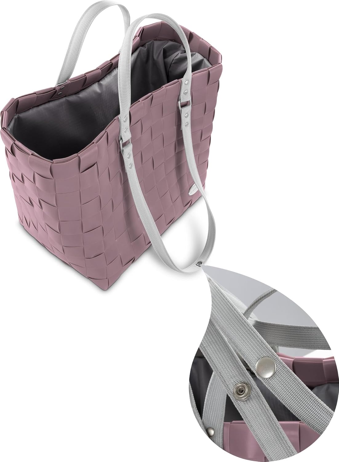 Grosser Einkaufskorb mit langen Henkeln (25 L), Einheitsgrösse Dusty Pink