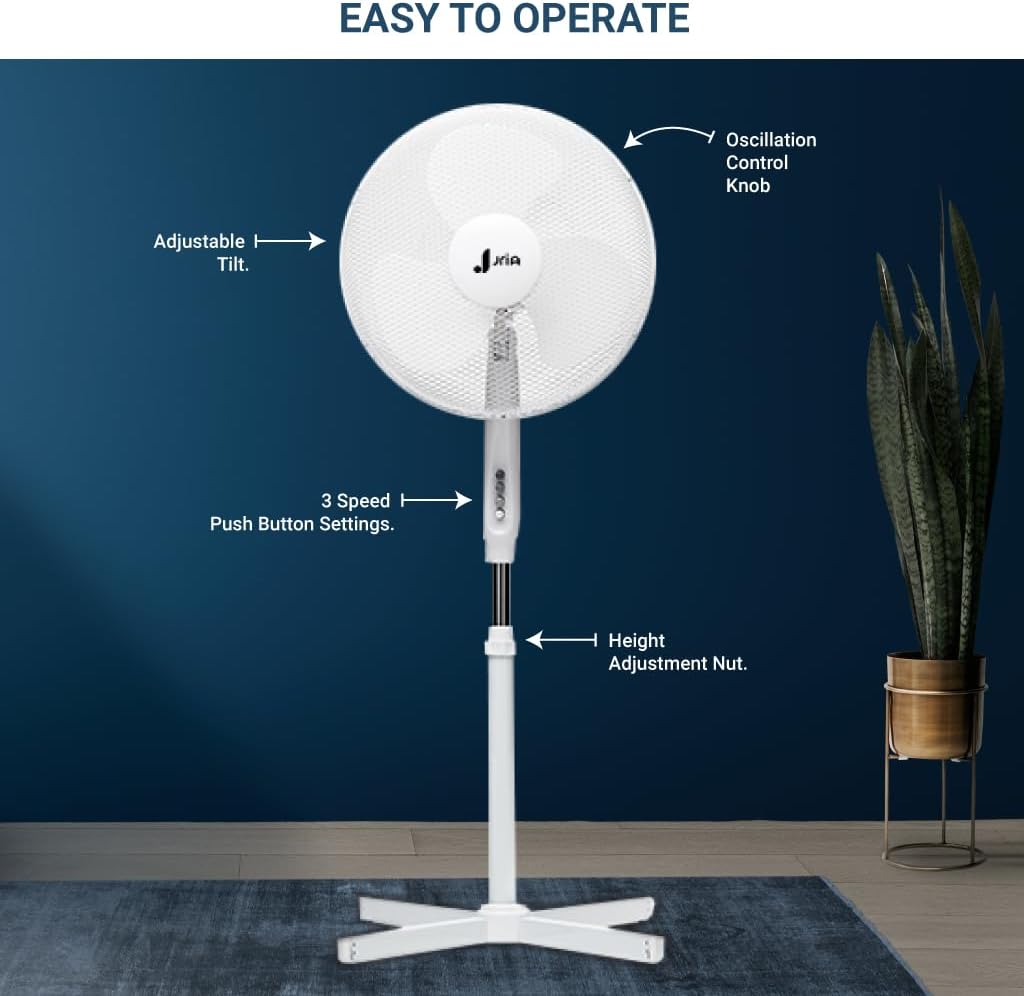 Leiser Standventilator 40 cm, höhenverstellbar