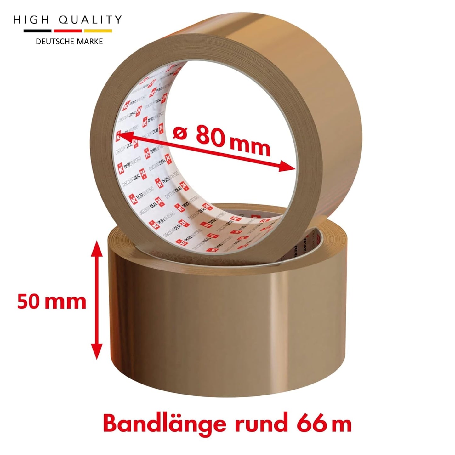 12er-Set Paketklebeband, 12 Rollen Braun