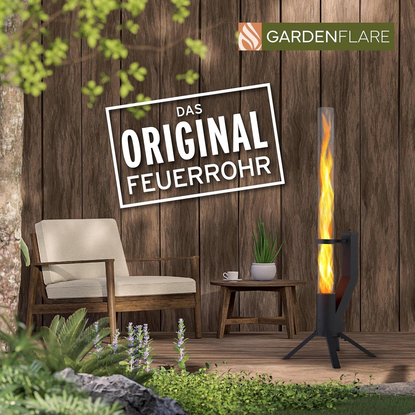 Feuerrohr, Schwarz Pulverbeschichtet