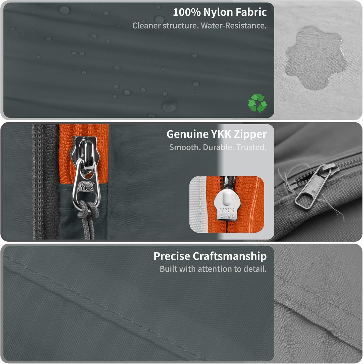 6er-Set Kompressions-Packwürfel, 6PCS Grey