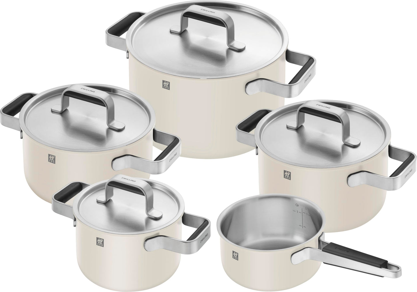 Kochtopfset Pure, 5-teilig, Elfenbein-weiss