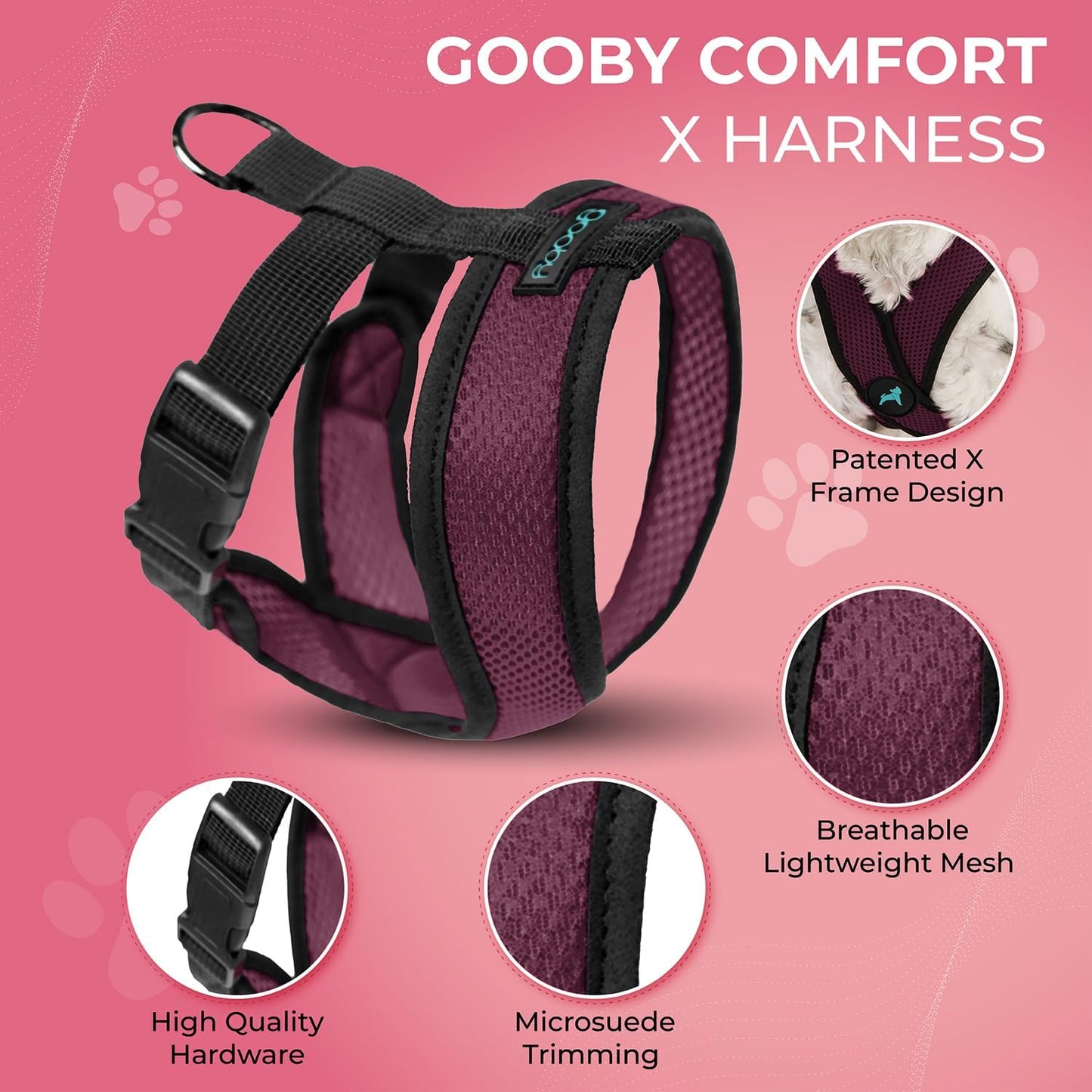 Comfort X Hundegeschirr, Small chest (9-13") violett
