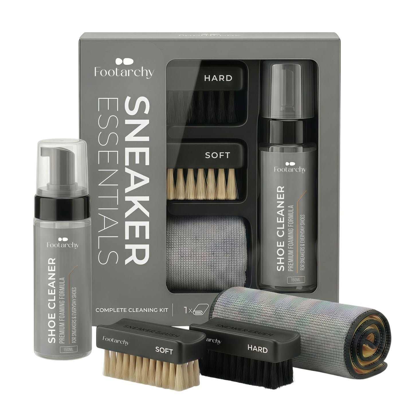Sneaker-Cleaner-Set mit Bürsten & Mikrofasertuch