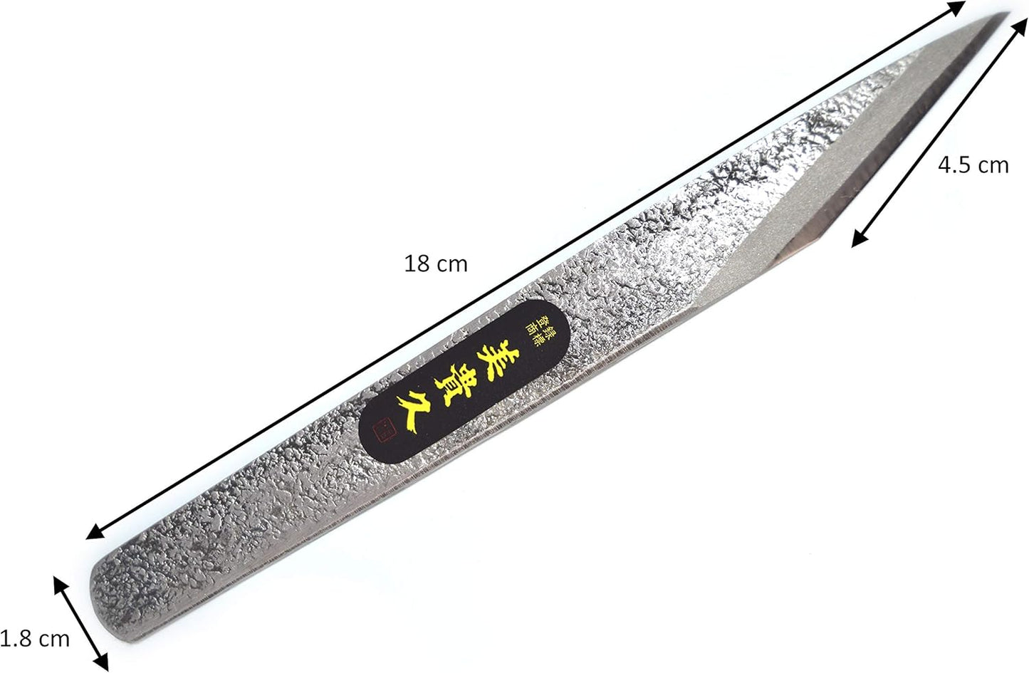 Handgeschmiedetes Kiridashi Schnitzmesser 18 mm, Gehämmert 18 mm