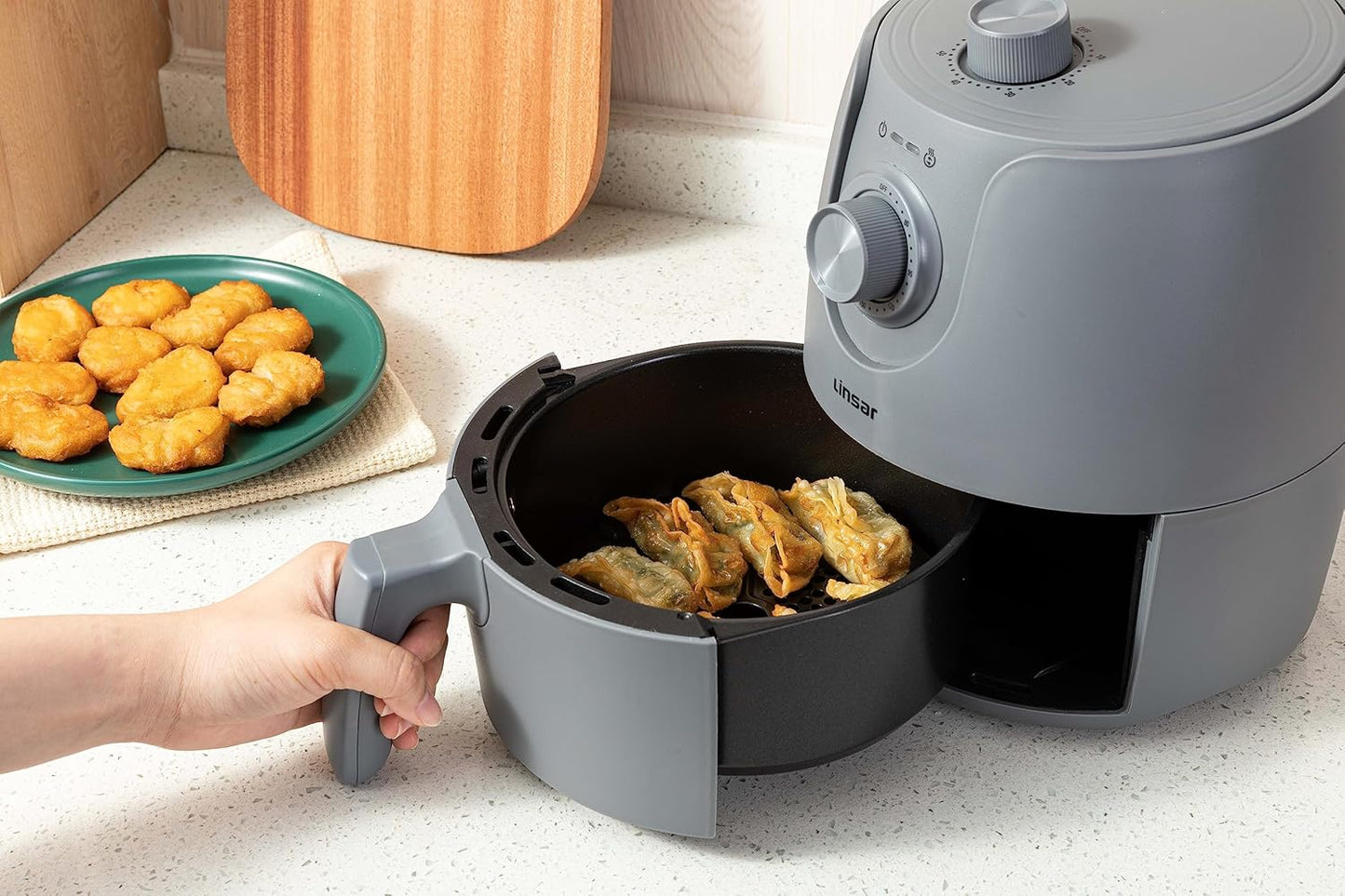 Mini-Heissluftfritteuse, Grau