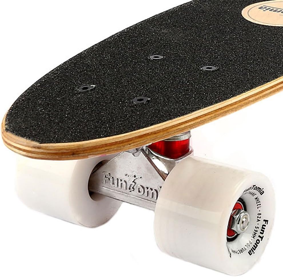 Mini-Board Cruiser, Pink Blume / mit weissen Rollen