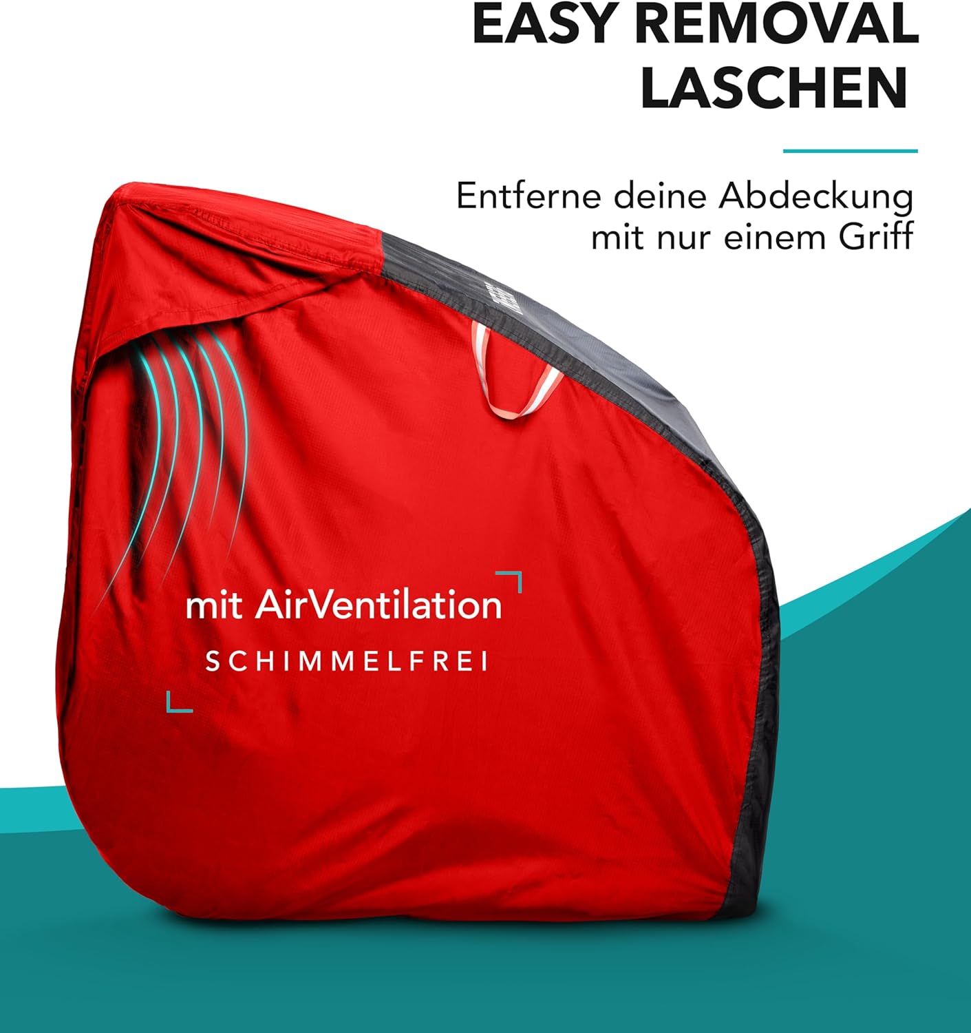 Faltgarage für Veloanhänger, Rot-schwarz