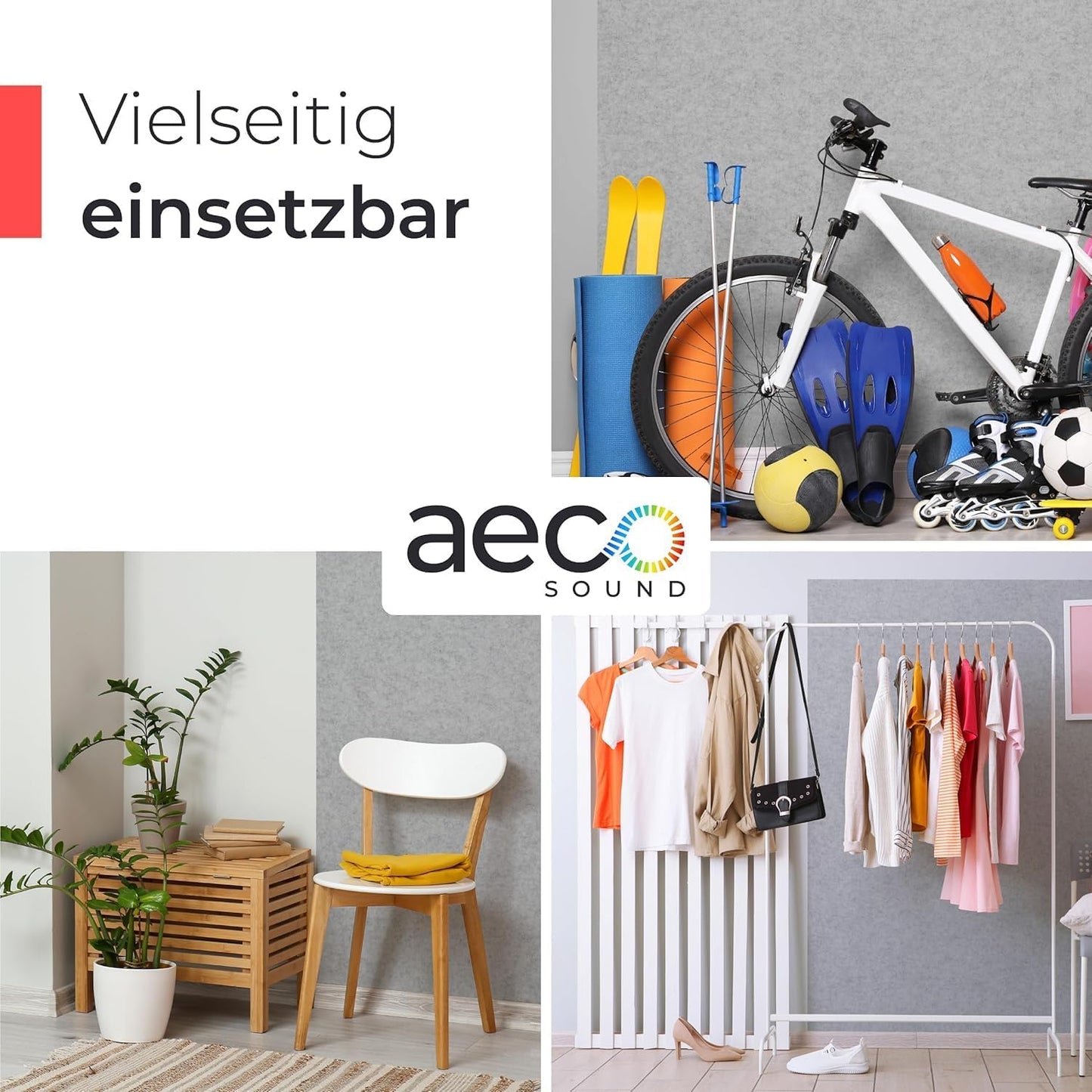 3er-Set Selbstklebender Filz-Wandschutz, 3 Stück Grau
