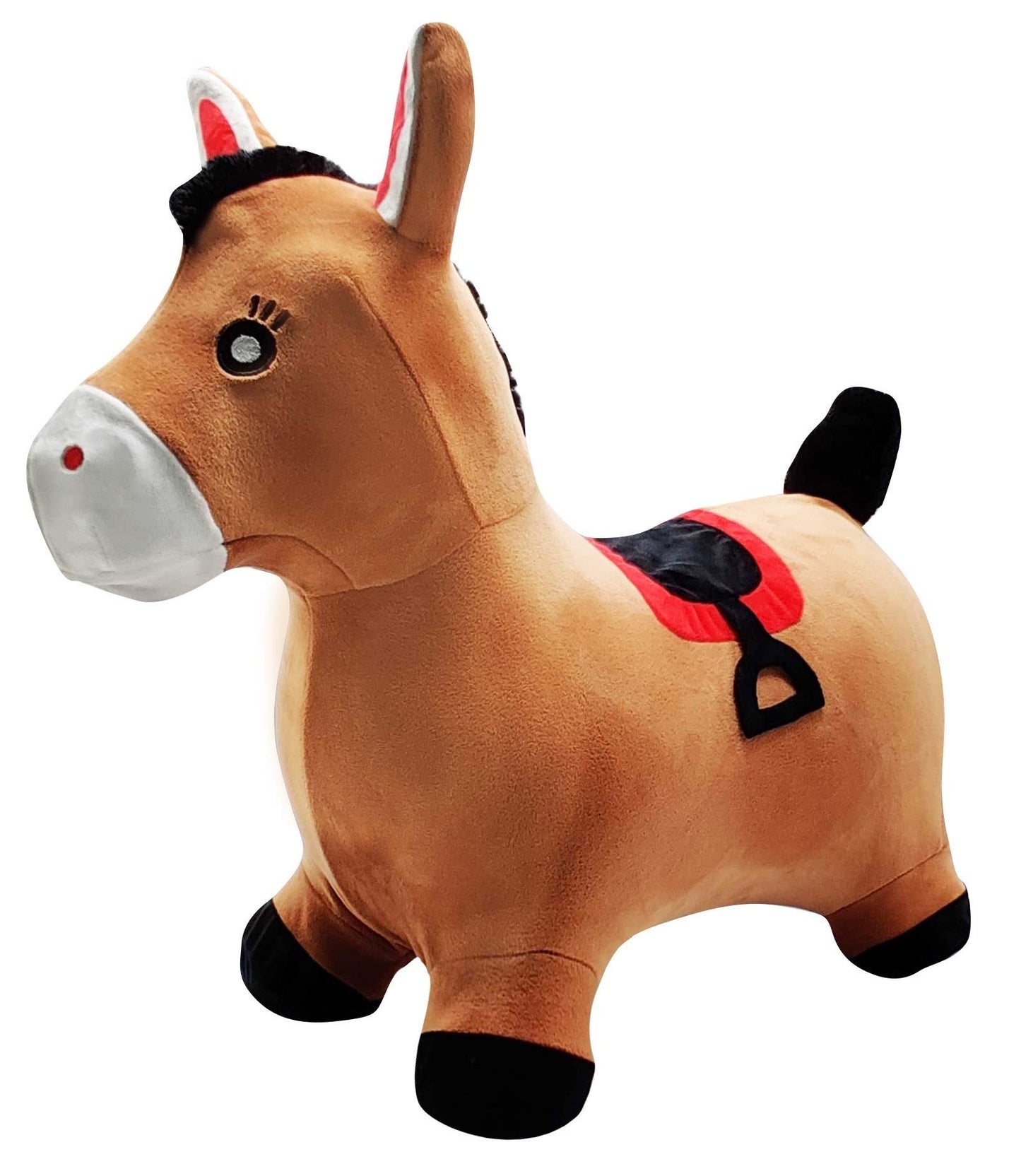 Aufblasbares Hüpf-Pony mit Pumpe und abnehmbarem Bezug, Pony - Mit Hülle